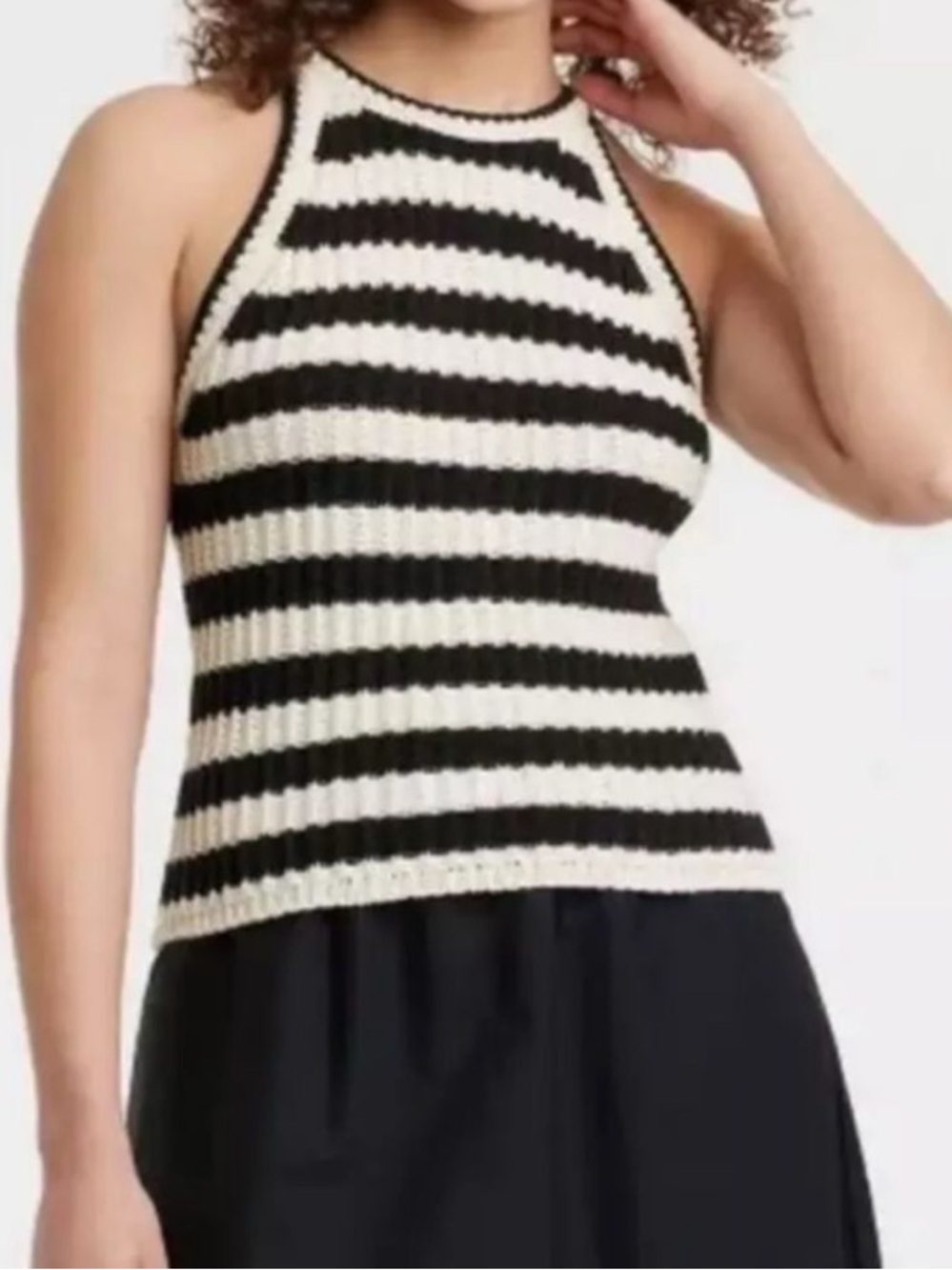 Striped Black and White Women's Top